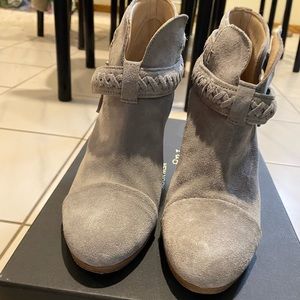 Rag & Bone Harrow Grey Suede Ankle Booties